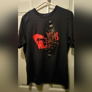 Jordan Men's Black and Red Graphic Tee